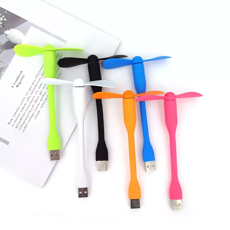 

USB Fan Flexible Bendable Mini Fan for Power Bank Laptop PC AC Charger Computer Portable Cooler Summer Gadget
