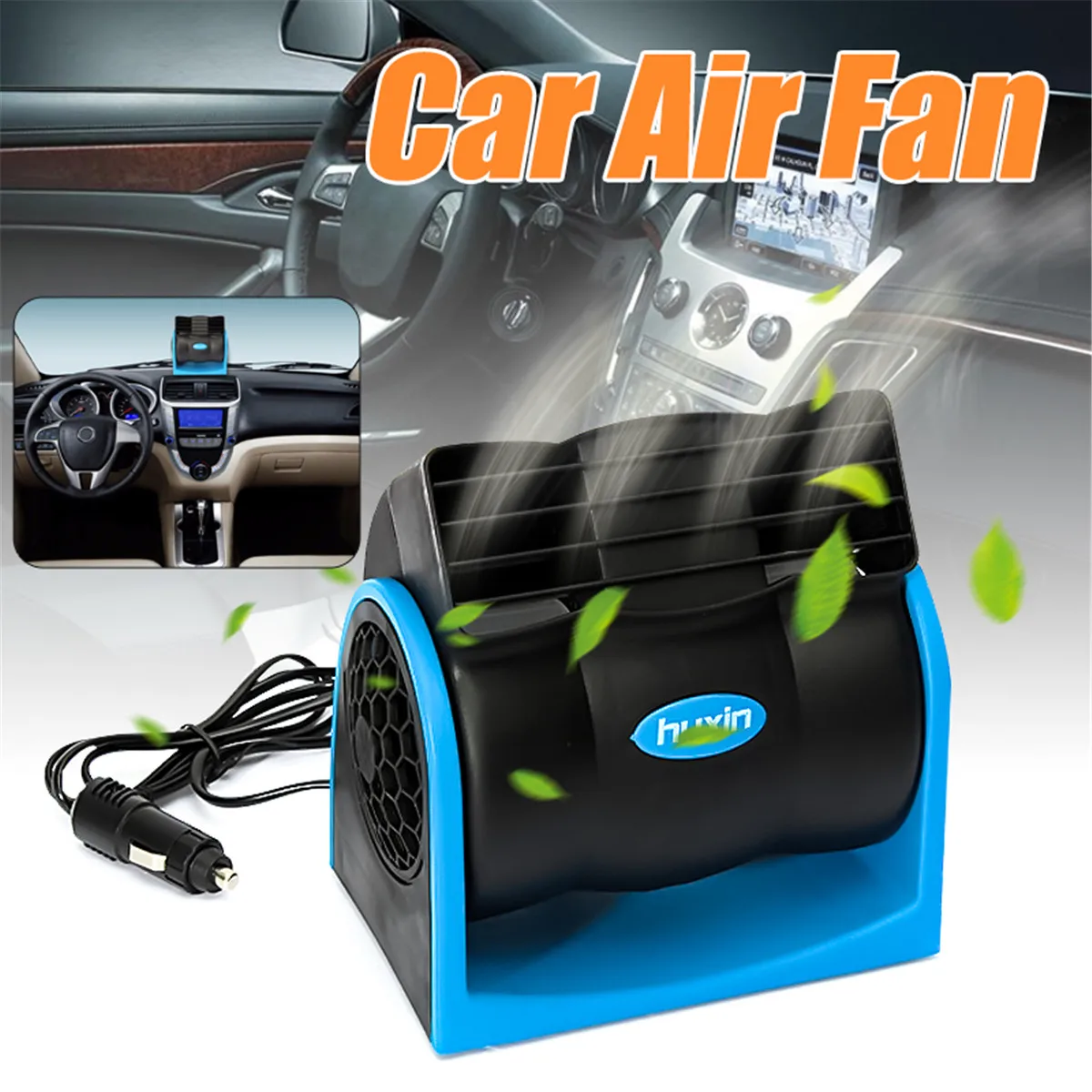 

12V Car Air Conditioner Vehicle Truck Boat Car Cooling Air Fan Speed Adjustable Silent Cool Cooler with Car cigarette lighter