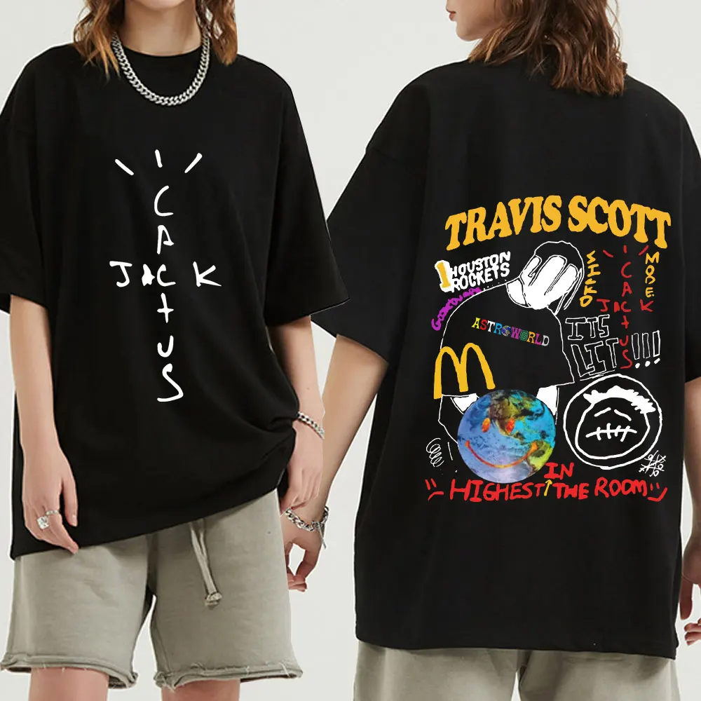 

Travis Scott Cactus Jack Astroworld Wish You Were Here Tour Hip Hop T Shirts Quality Cotton T-shirt Short Sleeves TShirt Tops