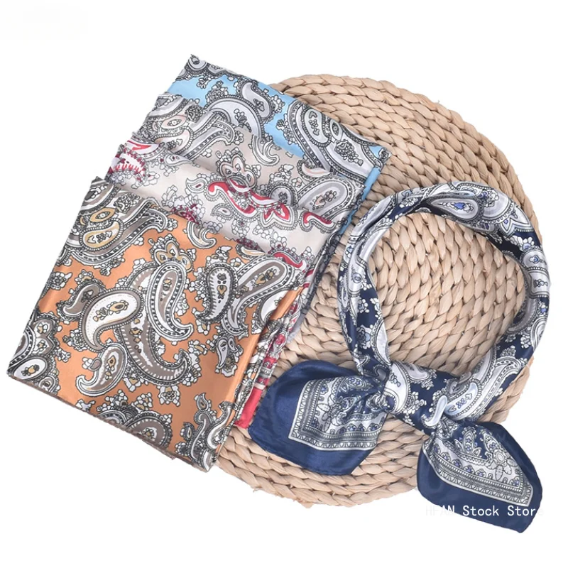 Квадратный шелковый шарф модный платок атласный на шею для женщин шарфы-хиджабы