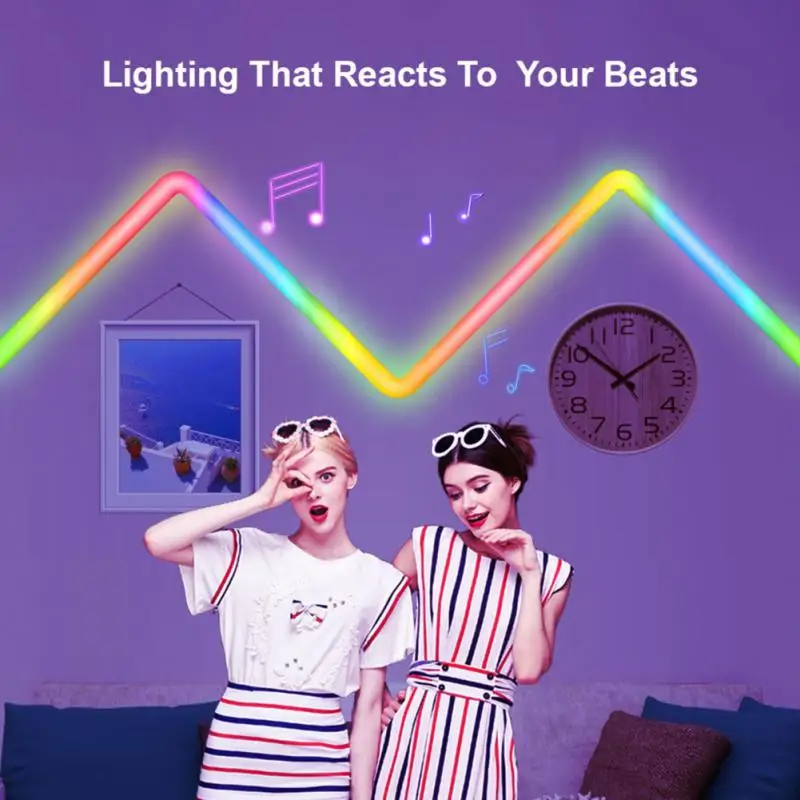

Tuya RGBIC Light Bar LED Smart Wall Light BT/WIFI APP Voice Control Music Sync DIY Night Light Ambient Lights Alxe Google Home