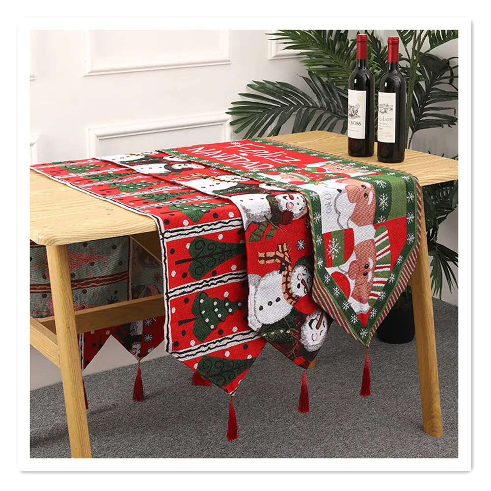 

Christmas decorations knitted cloth table runners Creative Christmas table runners dining table Santa Claus decoration home deco