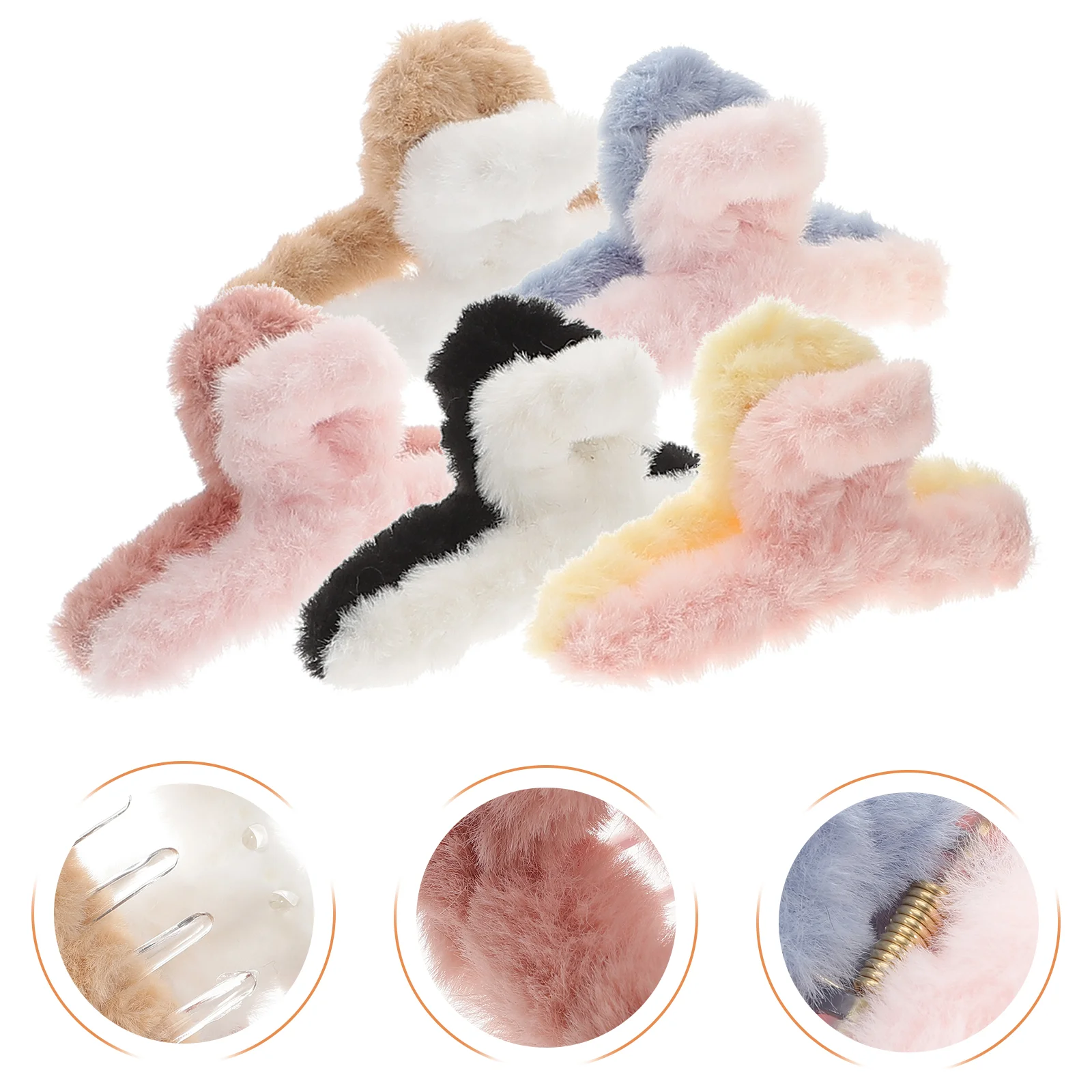 

Hairpin Women Accessory Simple Claw Clips Fuzzy Headdress Furry Jaw Tiara Girls