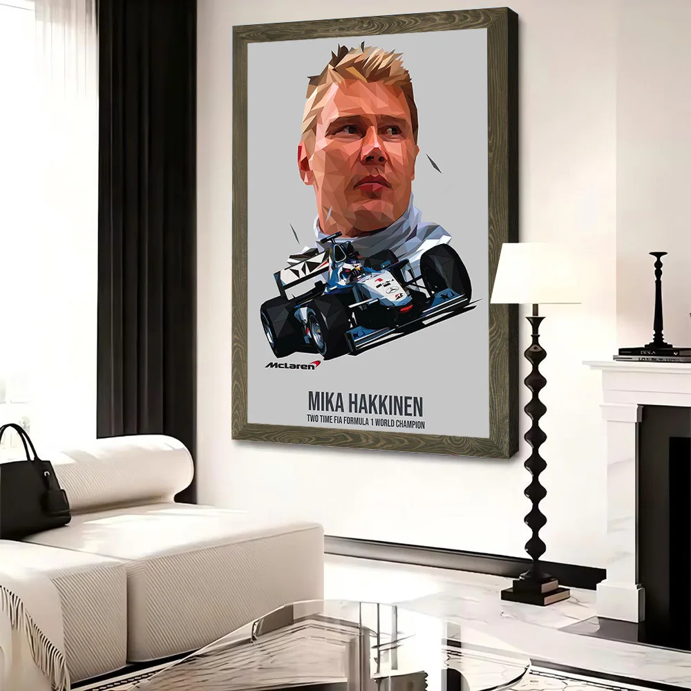 Фото Классический холстовый постер с принтом Mika Hakkinen, персонализированные высококачественные настенные картины для домашнего декора, аксессуары для спальни №4