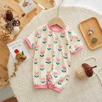 baby clothes 22 summer new thin section short sleeved mens and womens baby clothes cotton baby romper baby onesie