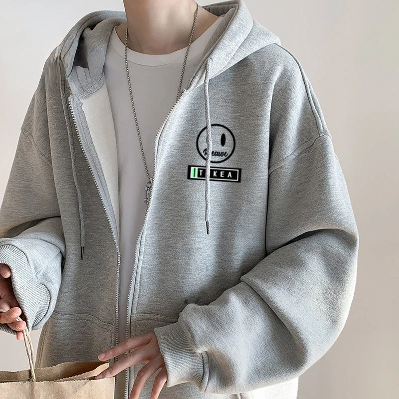 

Cardigan hooded sweater men women 2022 autumn winter new oversize senior sense of street trend loose casual jacket tops clothes