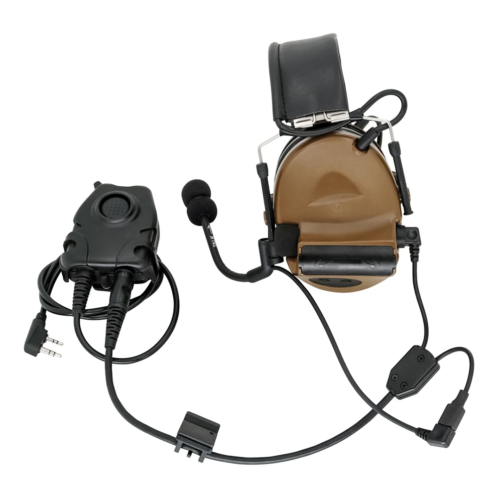 Tactical Headset Y-line Kit Equipped with U94 PTT and Comtac Headset Microphone Suitable for Comtac Shooting Headphone