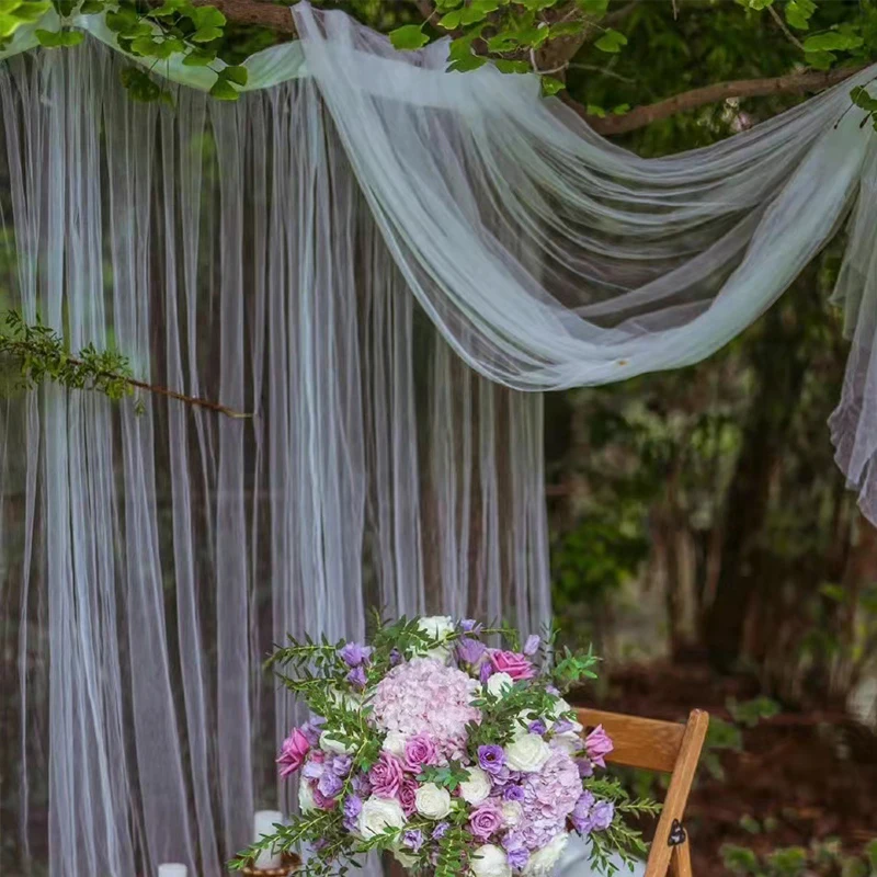 Фата свадебная прозрачная из органзы мягкая занавеска прозрачной ткани белый