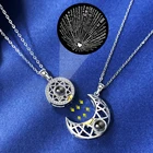 Ожерелье с проекцией Я люблю тебя на 100 языках, солнце и луна, память о любви, подарок на День святого Валентина для пары, ожерелье признания