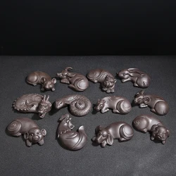 Глиняные чайные фигурки в виде знаков зодиака, дракона в том числе