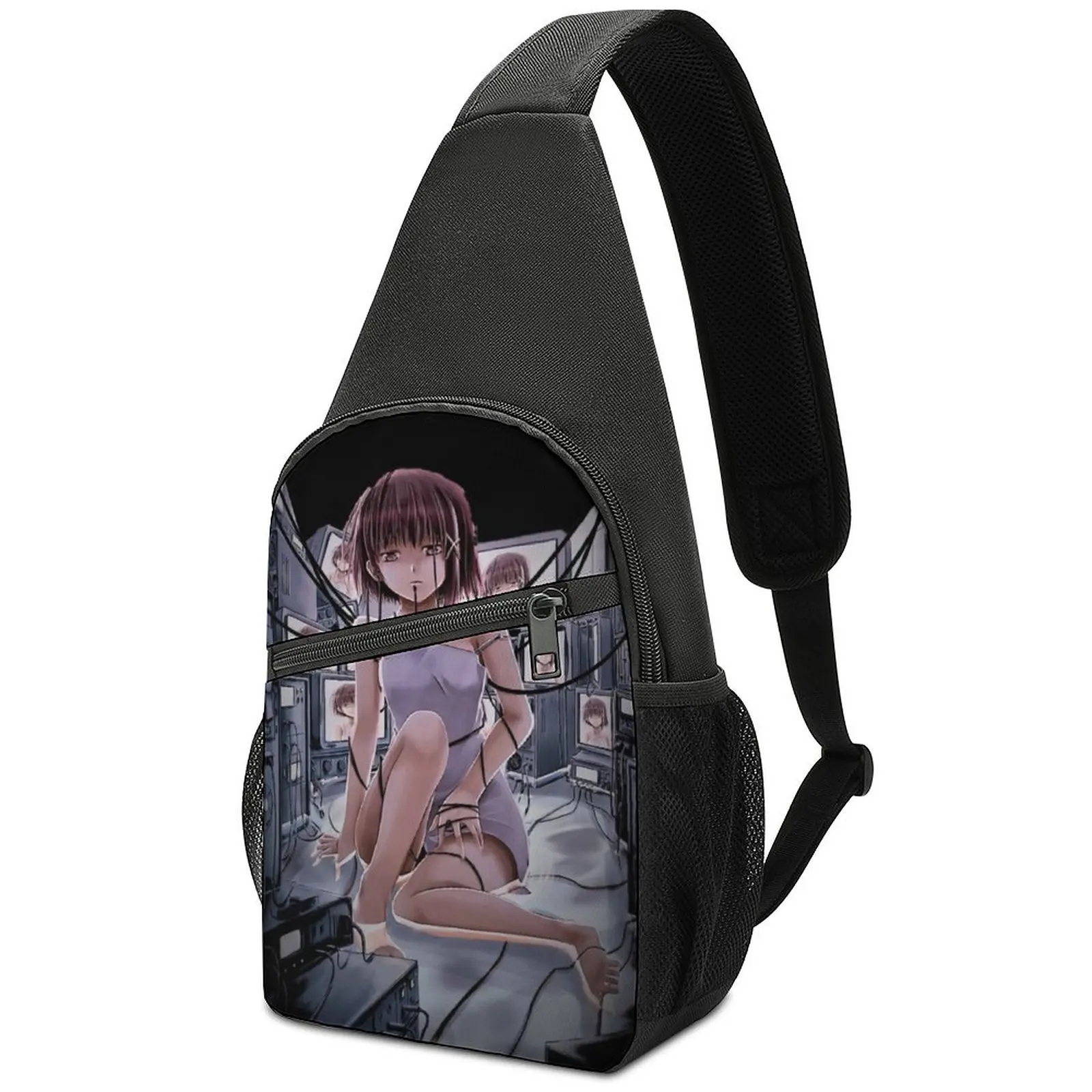 

Lain Iwakura Serial Experiments Lain Shoulder Bags Anime Cool Chest Bag Men School Cycling Sling Bag Running Designer Small Bags