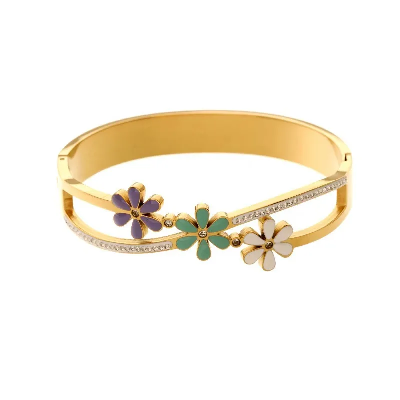 Браслеты APRILANDYU из нержавеющей стали с цветочными мотивами