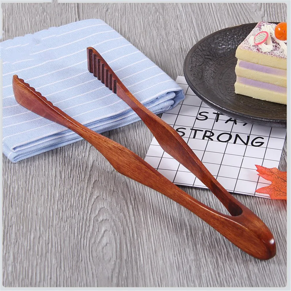 

1Pc 26cm Bamboo Cooking Tongs Kitchen Food Clamp BBQ Tool Salad Bacon Steak Bread Cake Wooden Clips Home Party Kitchen Utensils