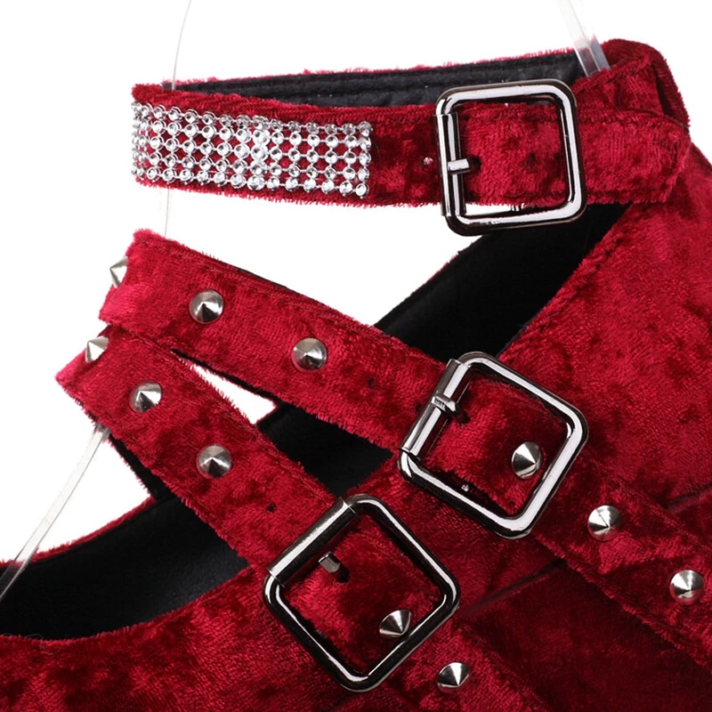 Женские туфли на танкетке 23 см с ремешком щиколотке