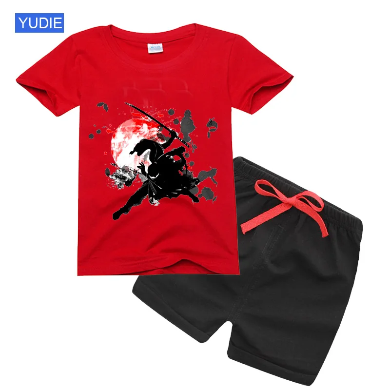 Summer Baby Boys Girls Cartoon T Shirt + Shorts Set Clothes Kids Cute Taekwondo Cartoon 2pcs Children Pajamas Girls Clothing Set