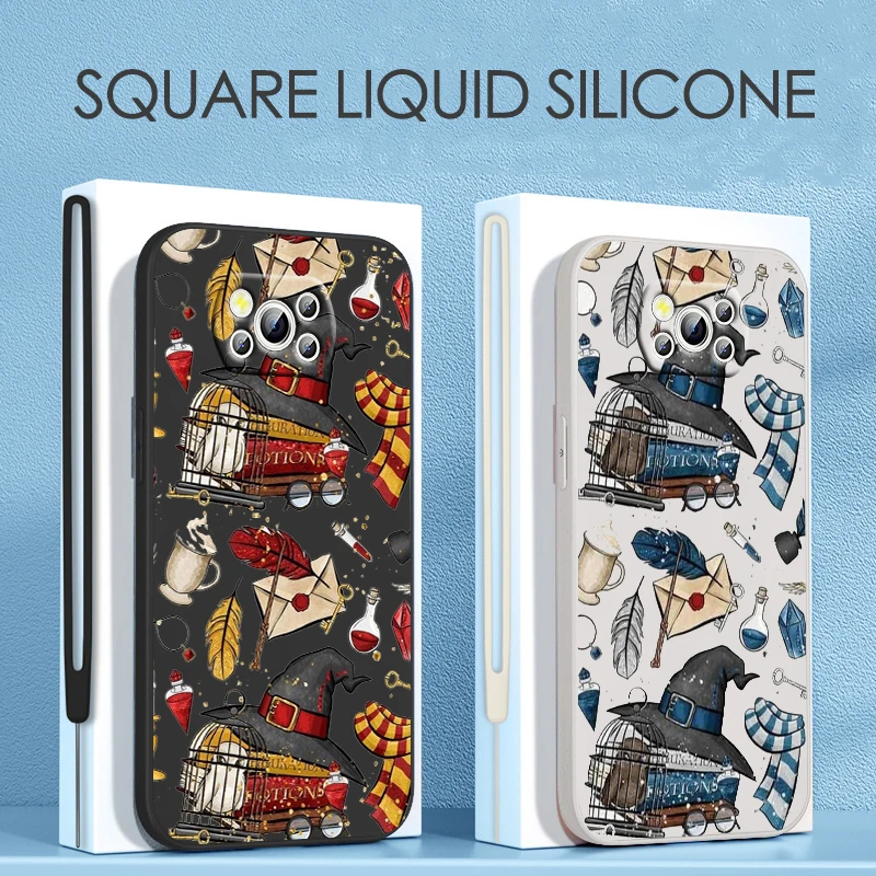 

H-Harry P-Potter Anime For Xiaomi POCO X4 M5S F4 M4 X3 F3 M3 C3 F2 X2 F1 Pro GT NFC 4G 5G Liquid Rope Phone Case
