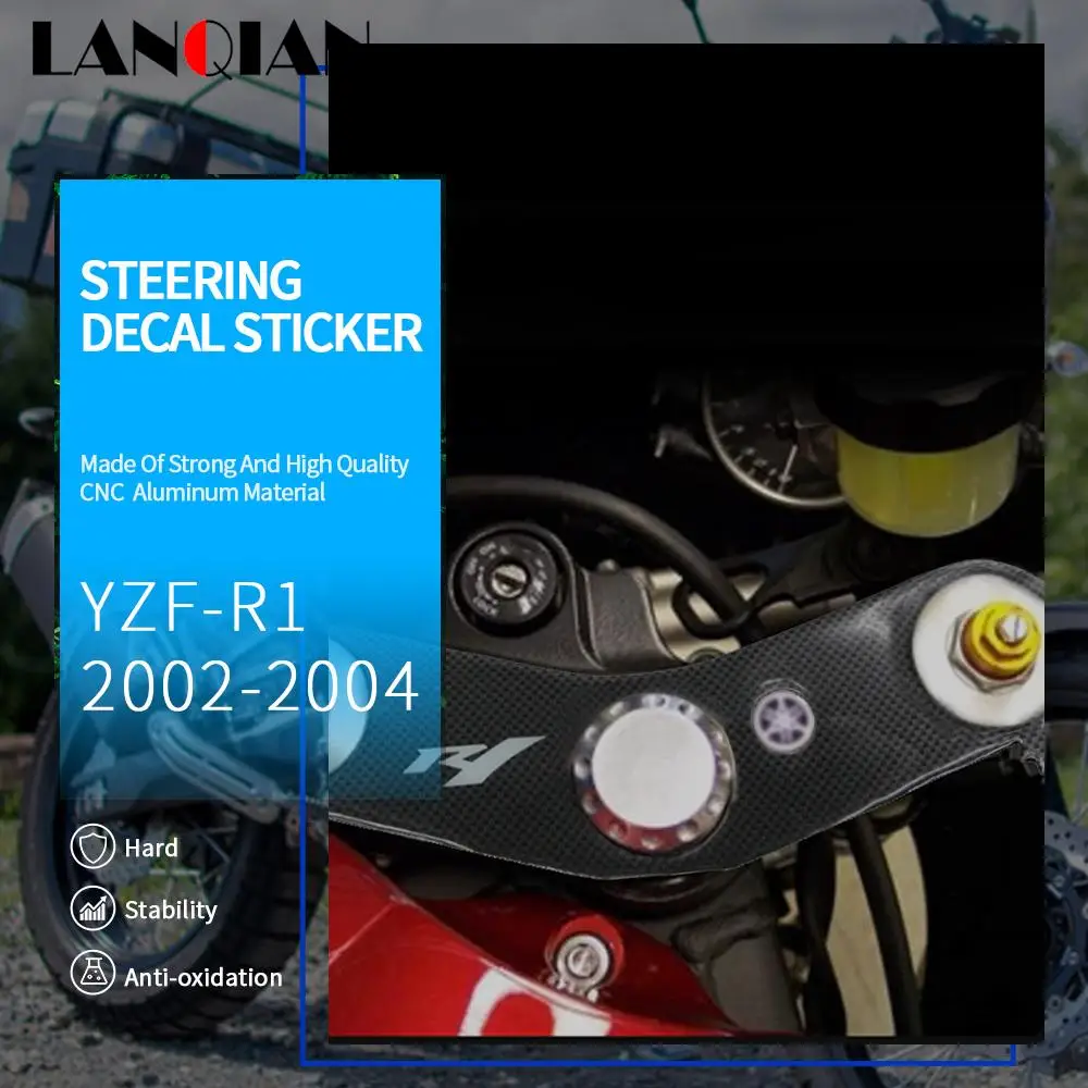 

For Yamaha YZF-R1 YZF R1 YZFR1 2002 2003 2004 Oil Tank Fuel Gas Protection Plate Fork Badge Steering Bracket Cover Decal Sticker