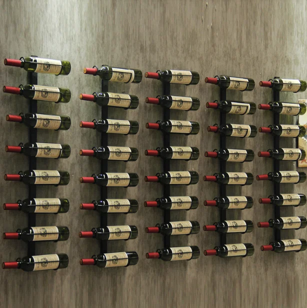 

Wall Mounted Metal Whiskey Wine Display Rack Floating Bottle Storage Holder Organizer Customizable Elegant House Decoration