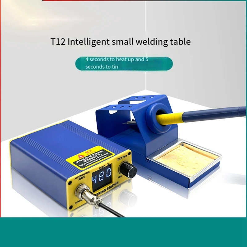 

XUFENGWANG T12 Pro Portable Solder Station LED Thermostat Soldering Station Soldering Repair Tool 220V-EU Plug