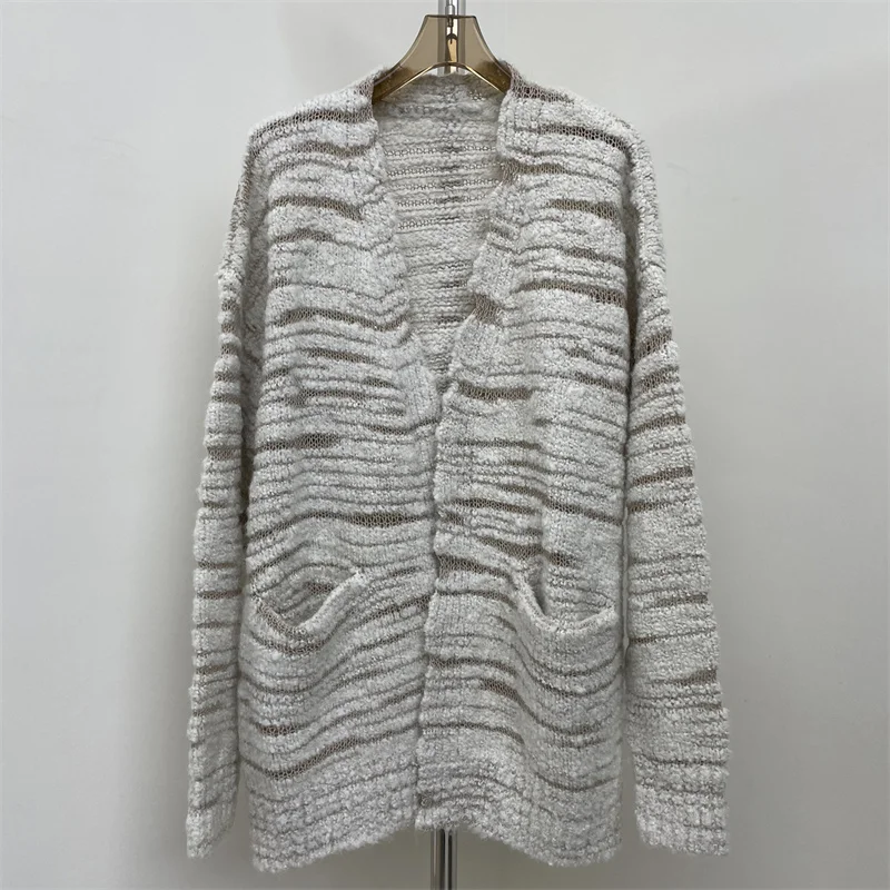 Женский свитер новый эластичный вязаный ажурный женский на осень 2024