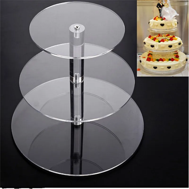 

Transparent Cake Holder Round Acrylic Cupcake Stand Assemble Disassemble Birthday Wedding Display Tools Party Decoration Gift