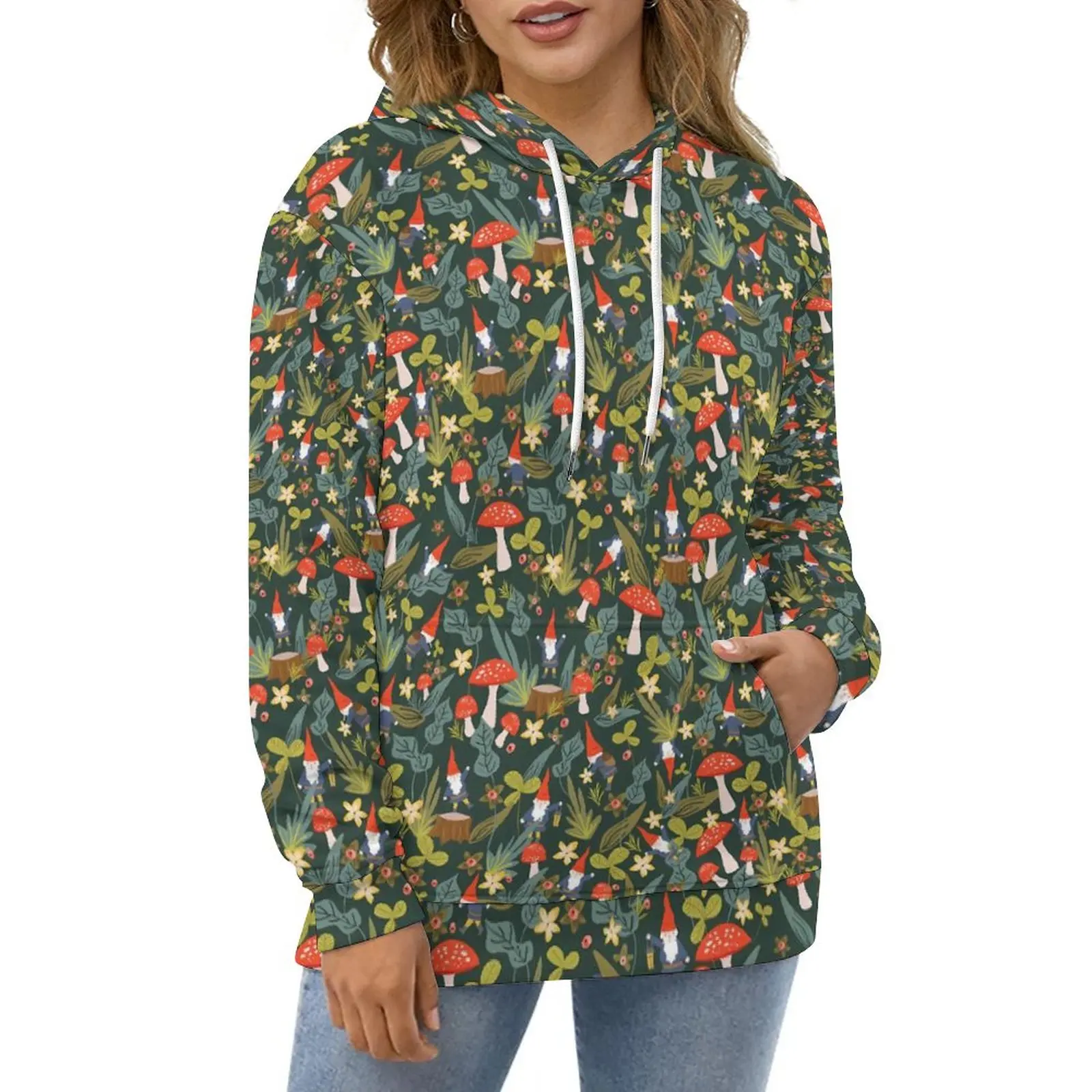 

Magic Mushroom Hoodies Woodland Gnomes Harajuku Casual Pullover Hoodie Long Sleeve Graphic Hooded Sweatshirts Birthday Present