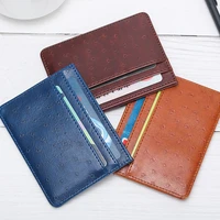 ultra thin pu card holder 5 card slots bank credit id cards wallet organizer business travel mini card package coin purse