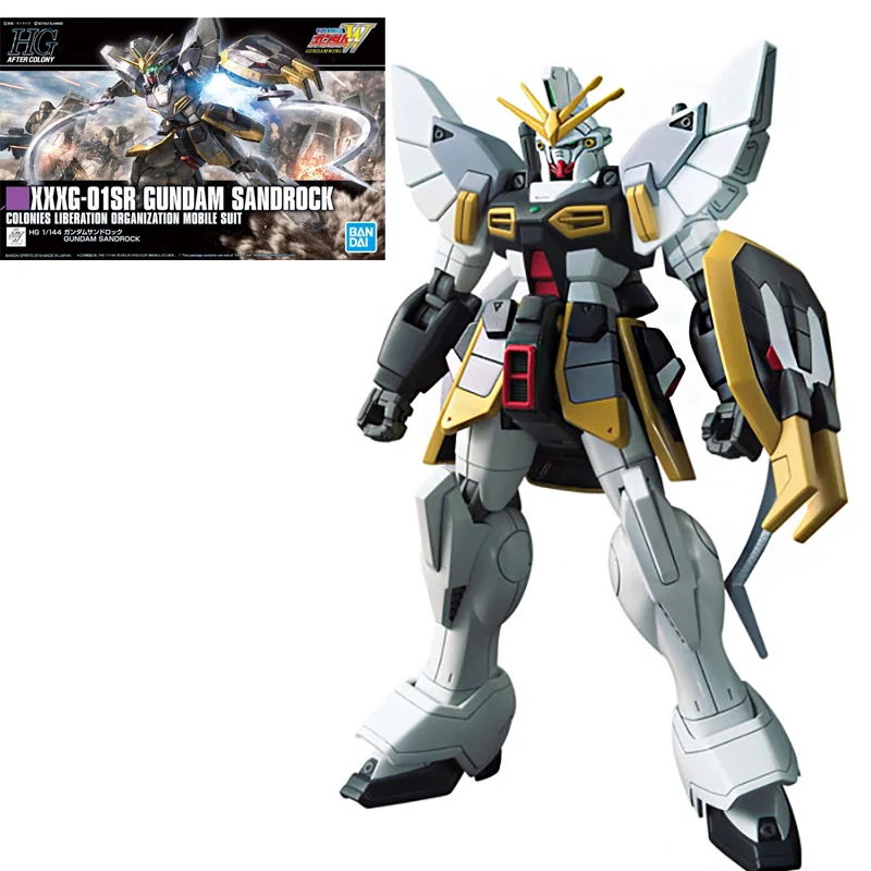 

Bandai Original Mobile Suit Gundam Wing Model Kit HG 1/144 Gundam Sandrock XXXG-01SR Action Anime Figure Gunpla Toy For Kids
