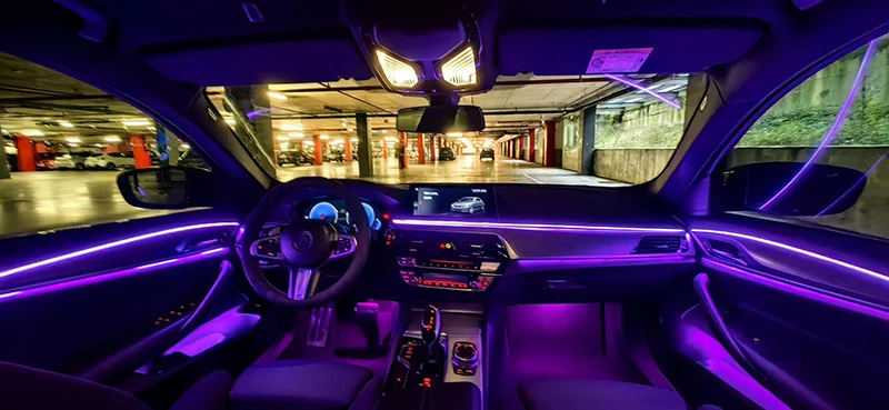 Для BMW 5 серии G38 2018 + динамическая светодиодная Иллюзия окружающий светильник