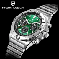 pagani design new mens watches luxury quartz watch for men chronograph sapphire glass 100m waterproof vk63 movt stainless steel