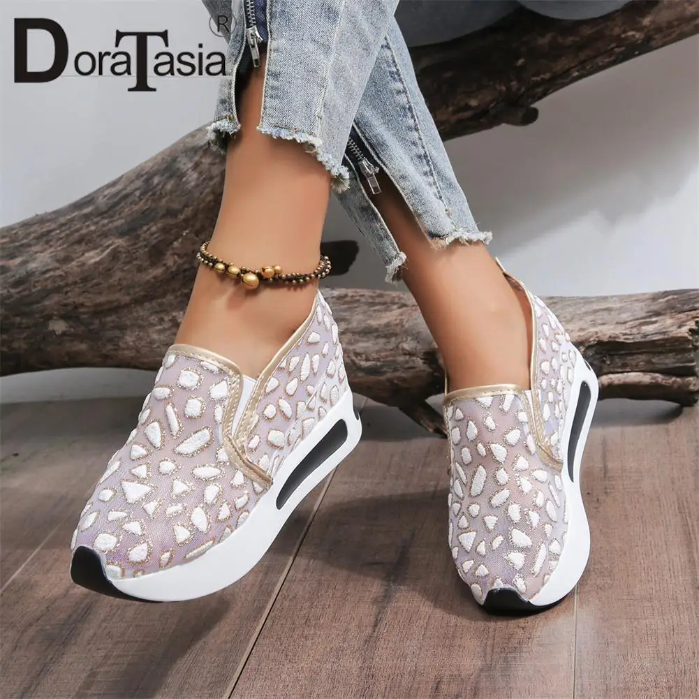 

Brand New Ladies Spring Platform Loafers Fashion Stone Pattern Mixed Colors women's Sneakers Casual Autumn Wedges Woman Shoes