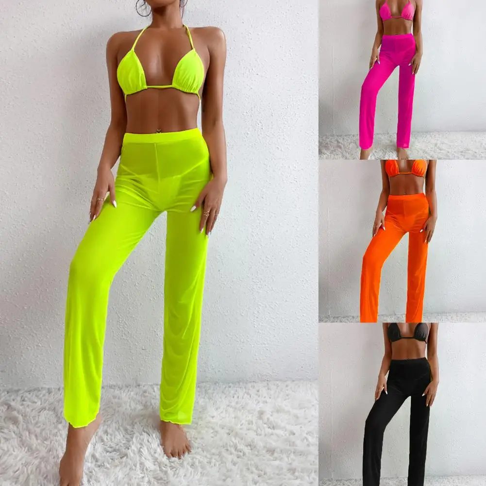 

Комплект бикини с лямкой на шее, с регулируемыми бретельками, однотонные, 3 шт./комплект