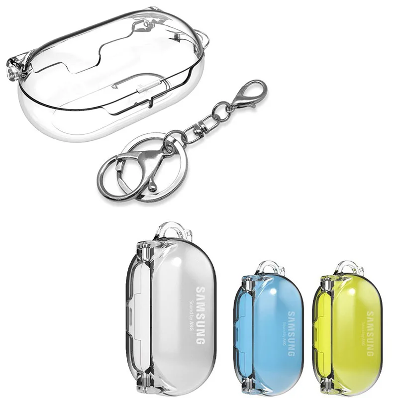 

1Pcs Transparent Hard Case For Samsung Galaxy Buds/Buds Plus Case Shockproof Bluetooth Earphone Pouch Cover With Keyring