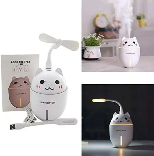 

Purificador Ar Luminaria Abajur Ventilador Led Portatil 3 Em 1 Adorable Pet