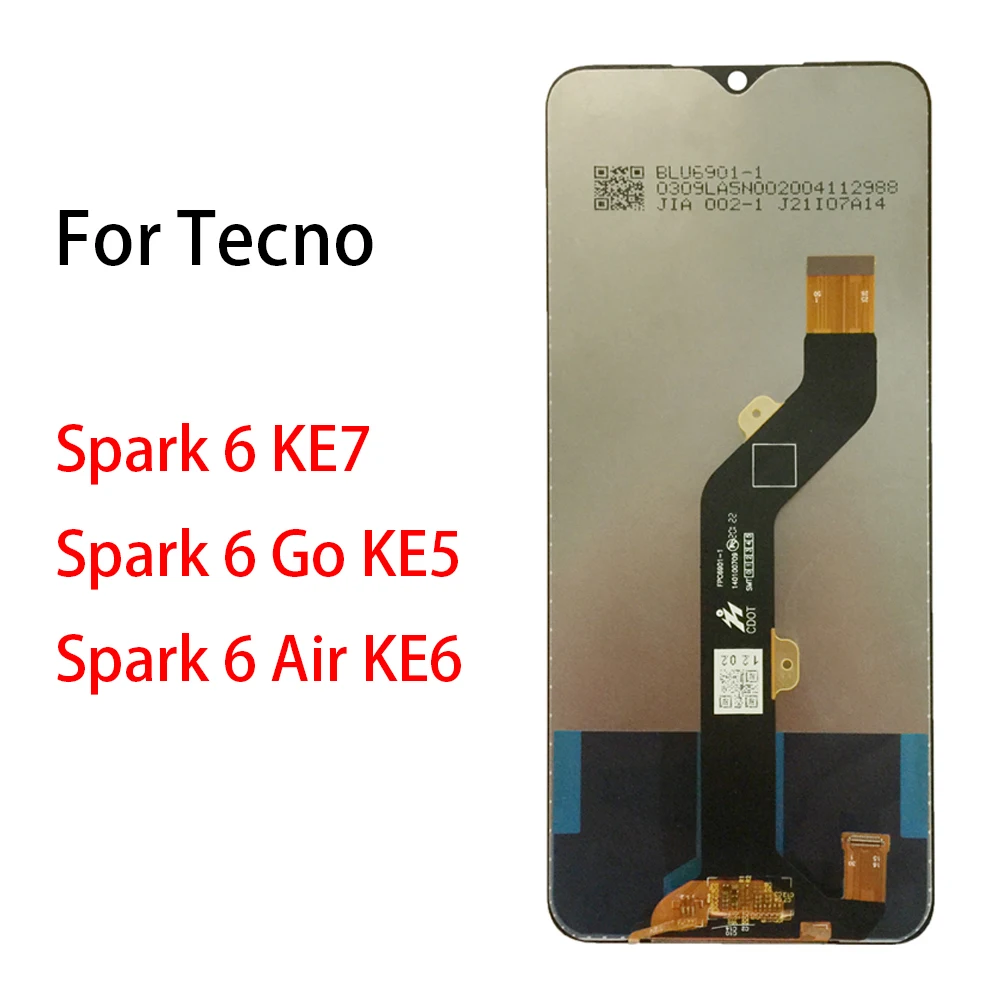 

For Tecno Spark 6 Go 6 Air Mobile Phone Screen Tela LCD Display Touch Screen Digitizer Assembly KE5 KE6 KE7 Tela LCD Display