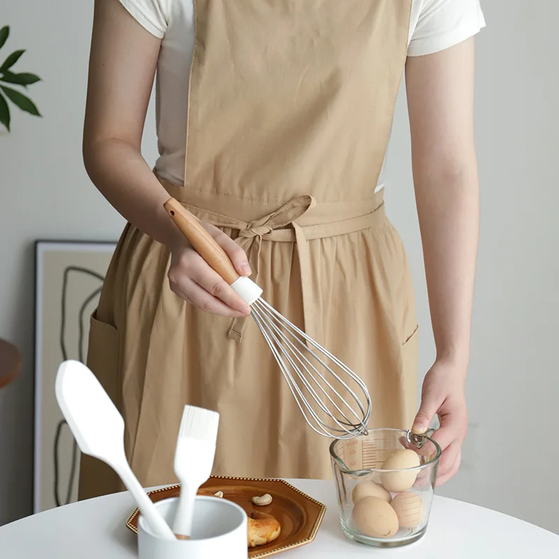 Новый Многоцветный простой плиссированный фартук Женский кухонный для кофейни