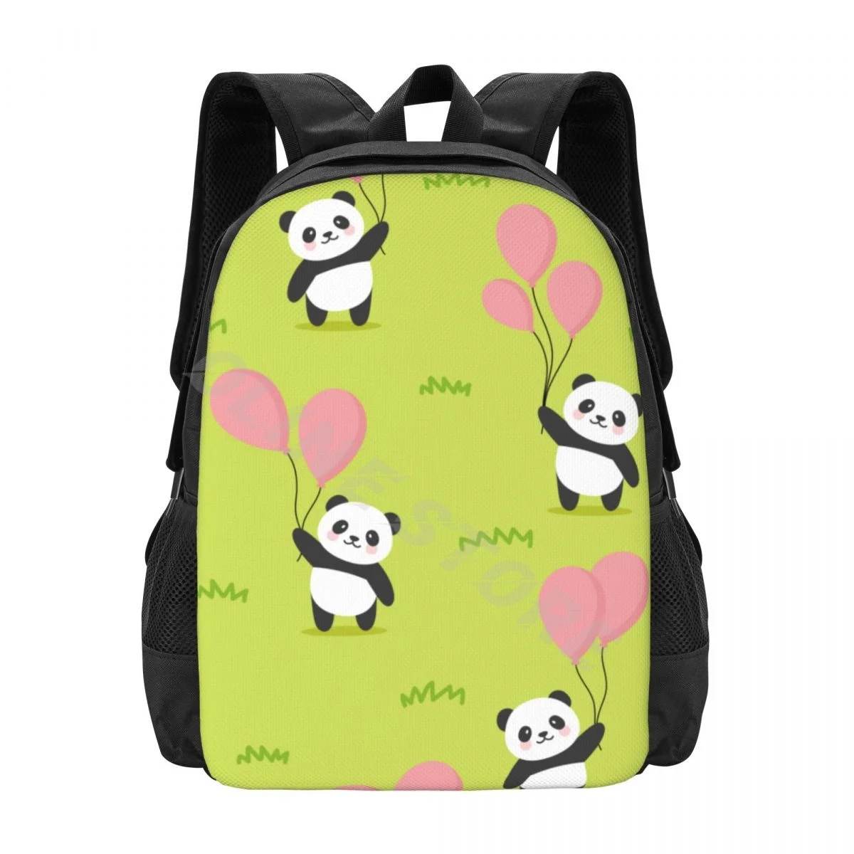 

Happy Cute Panda In The Forest Between Colorful Balloons Cartoon School Bags fashion backpack teenagers Bookbag Mochila backpack