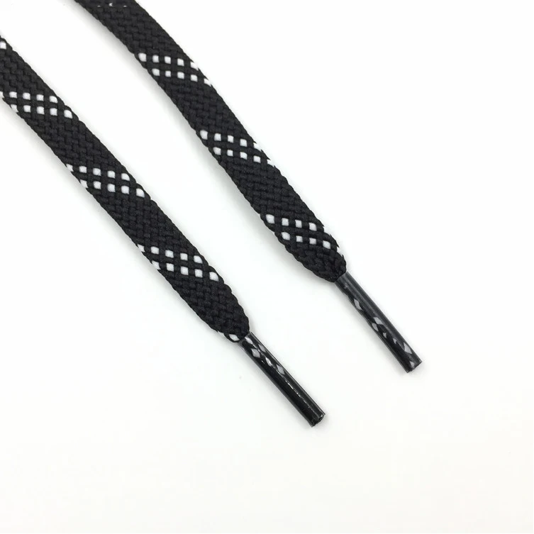 Coolstring  Japanese Style Fashion Shoelaces 0.8 cm Flat Striped Polyester Shoe Lace Classical Leisure Fabric Boot Lace