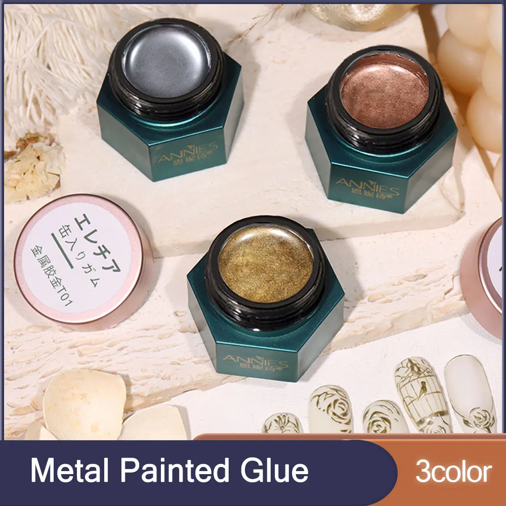 Metal Painted Glue Japanese Manicure Platinum Glue Painting Flower Hook Edge Pull Wire Nail Art Phototherapy Nail Polish Glue