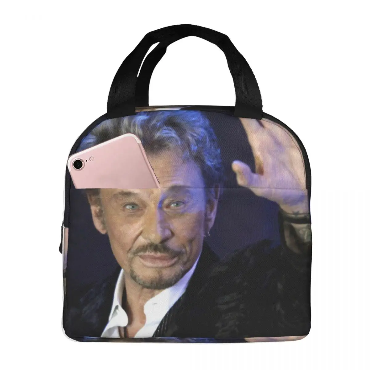 Johnny Hallyday Lunch Bag Waterproof Insulated Oxford Cooler French Rock Singer Thermal School Lunch Box for Women Kids