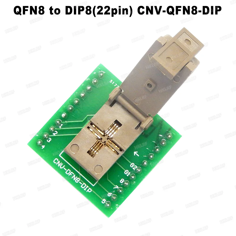 

QFN8 to DIP8(22pin) CNV-QFN8-DIP Programmer Adapter Sockets DFN8 MLF8 3x2 mm