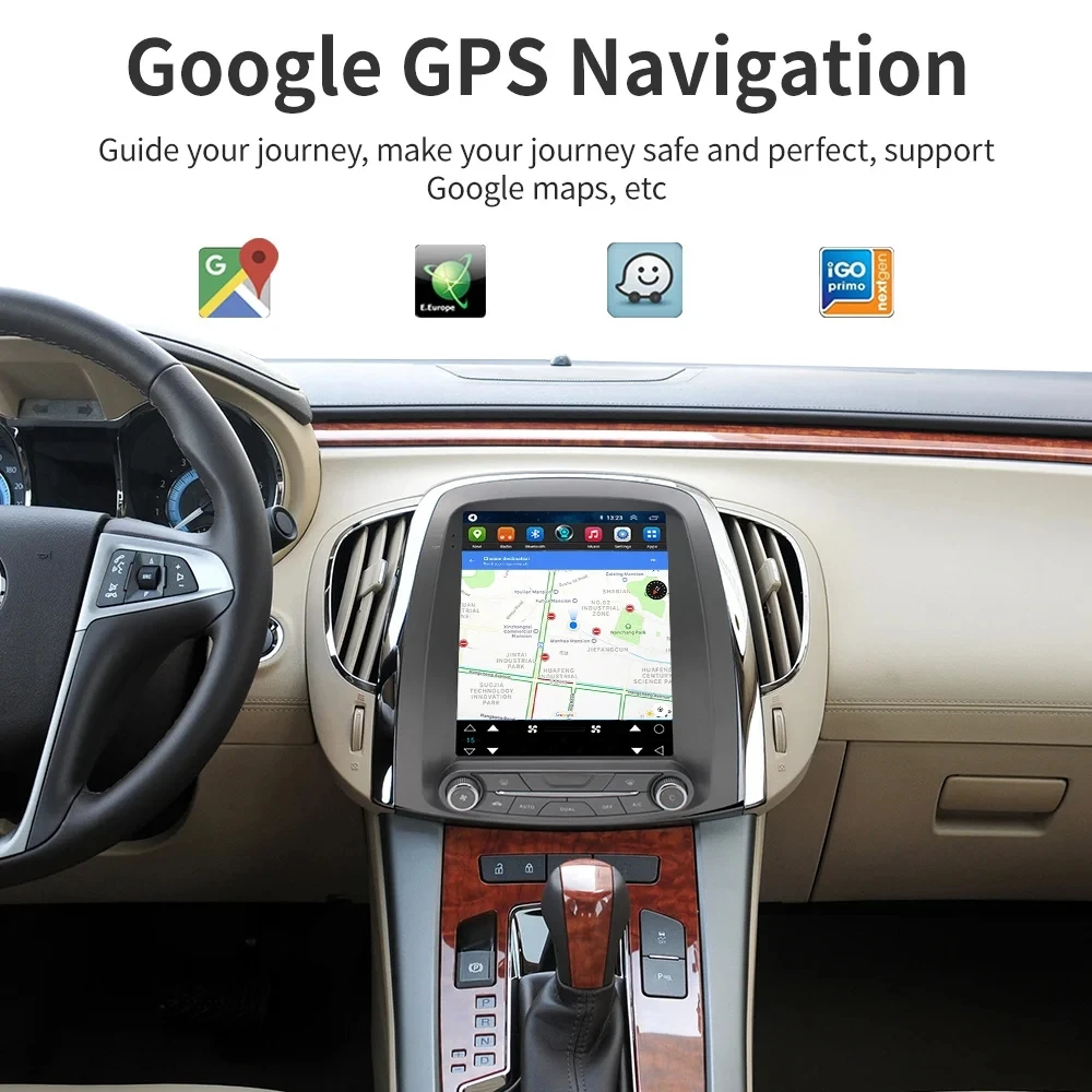 Автомобильный мультимедийный плеер Qualcomm Tesla Style Android 13 4G Lte для Buick Lacrosse GM Alpheon 2009 2010