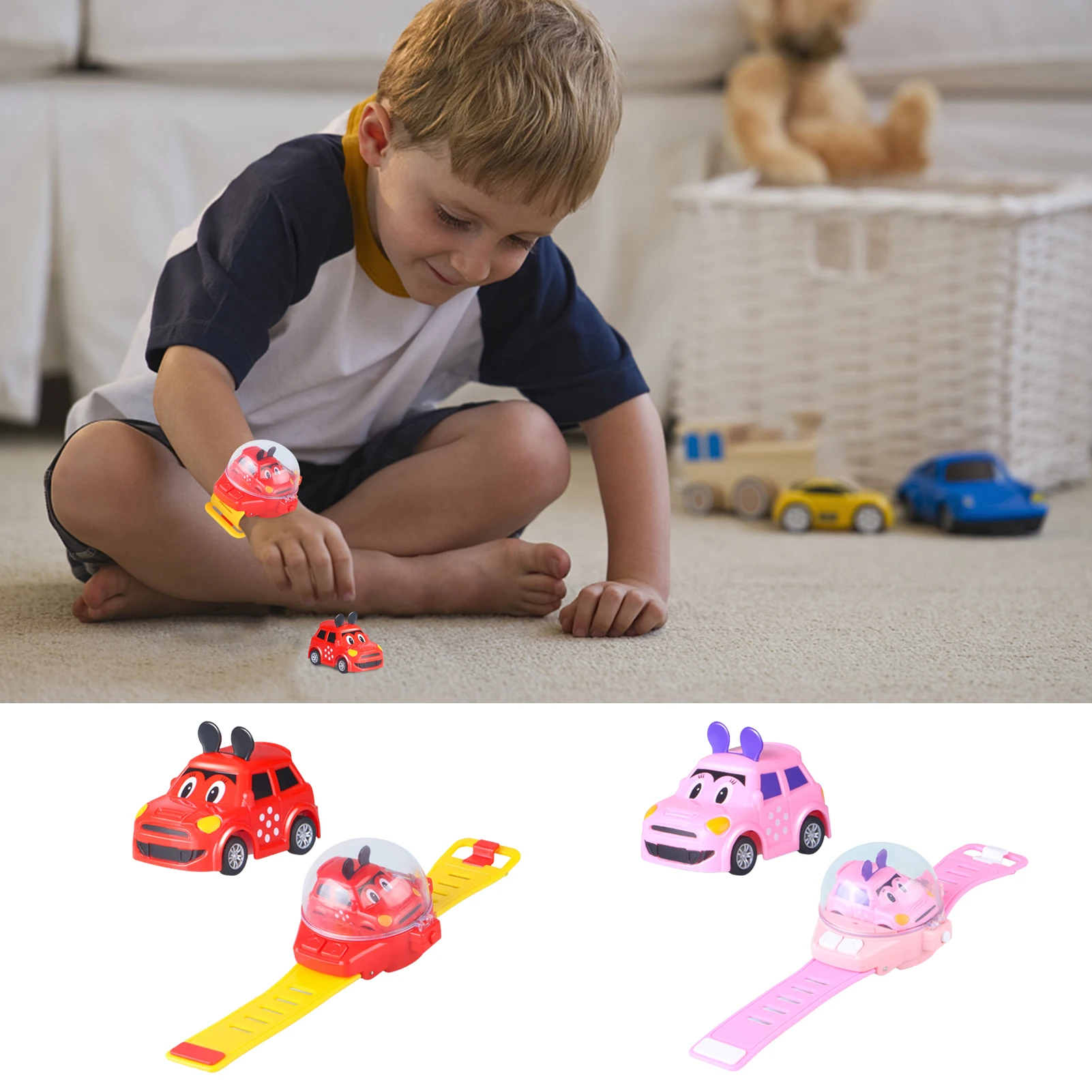

Remote Control Car Watch Toy Cute Mini Racing Toy Soft Remote Control Watch Strap Novelty Cartoon Toys Christmas Birthday For