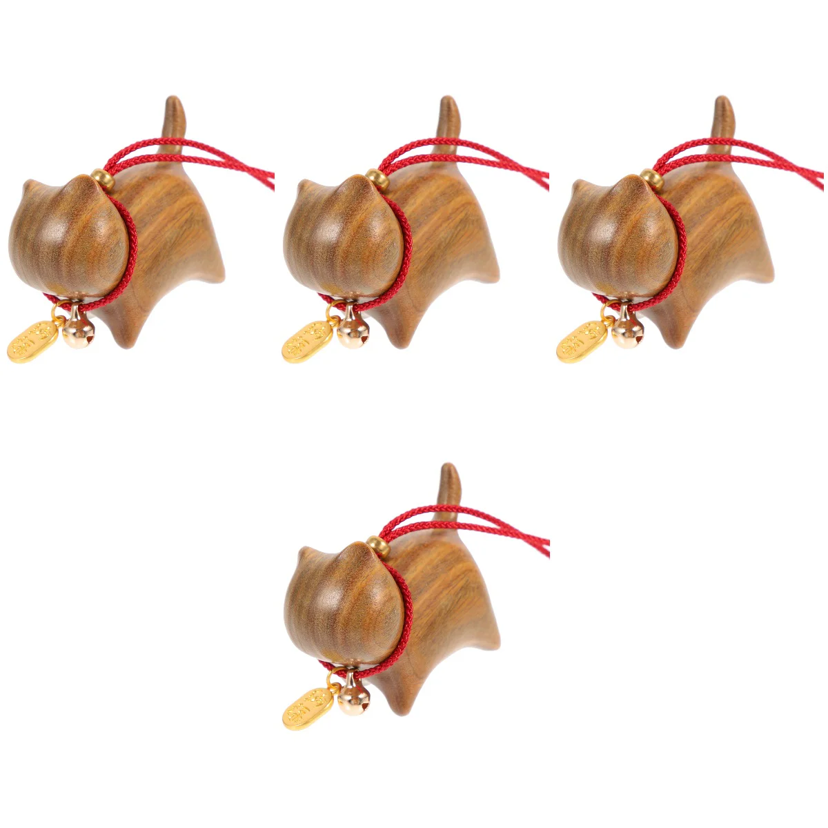 

Wooden Cat Pendant Statue Lovely Figurine DIY Keychain Hanging Adornment Ornament Ornaments Decor Glass Containers