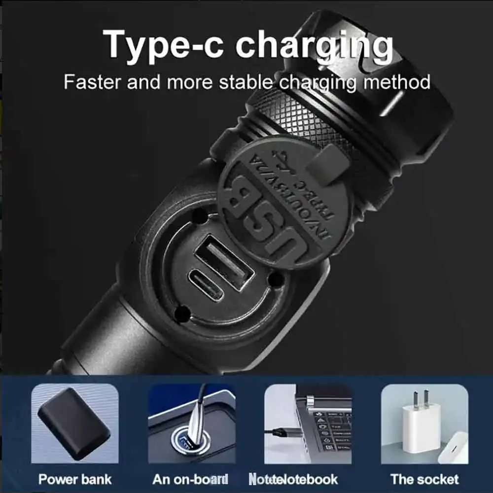 Тактический перезаряжаемый светодиодный фонарик высокой мощности мощный фонарь