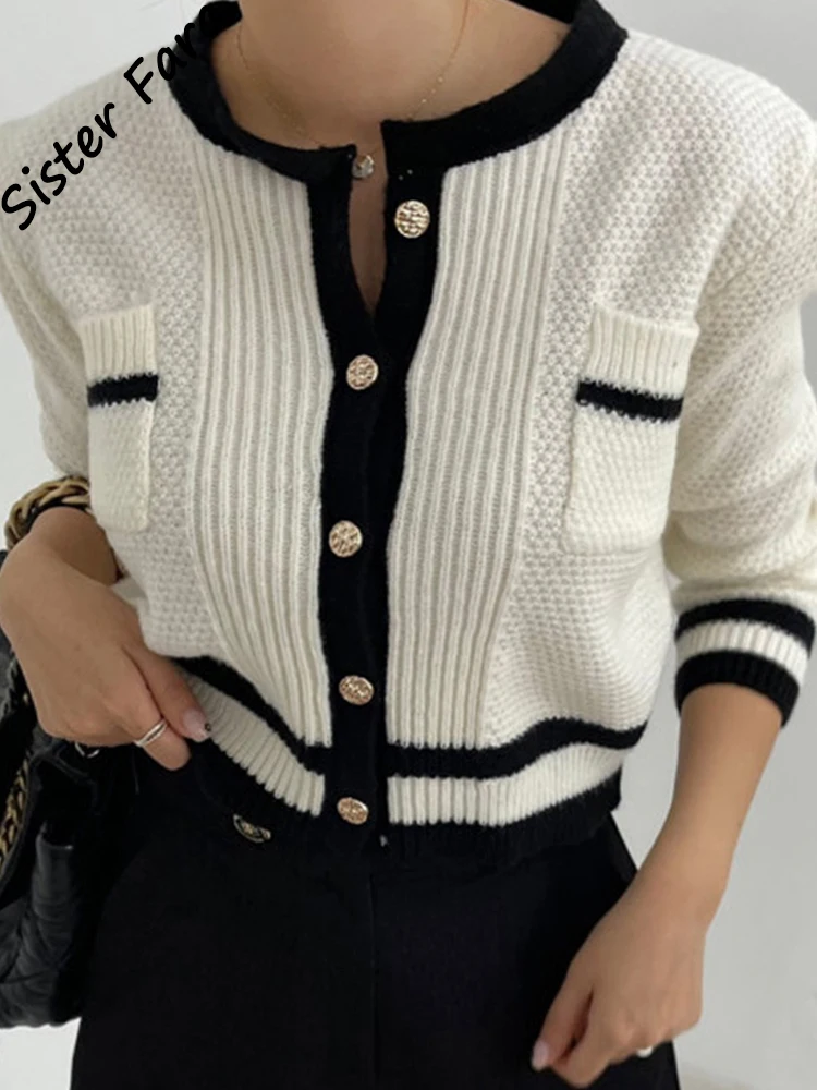 

Женский вязаный кардиган с длинным рукавом, круглым вырезом