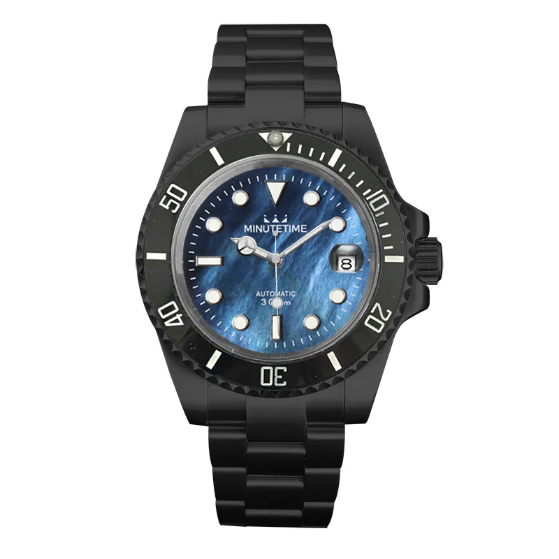 

Men's Luxury Wrist Watch Automatic Stainless Steel NH35 Movement Sapphire Crystal Black PVD Luminous Dial Waterproof Mechanical