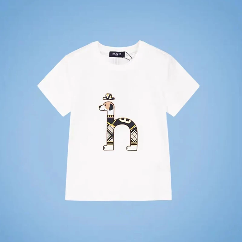 Hazzys Luxury Brand Summer Boys' Short-sleeved New Fashion Loose Breathable Short-sleeved Thin Section T-shirt Tops