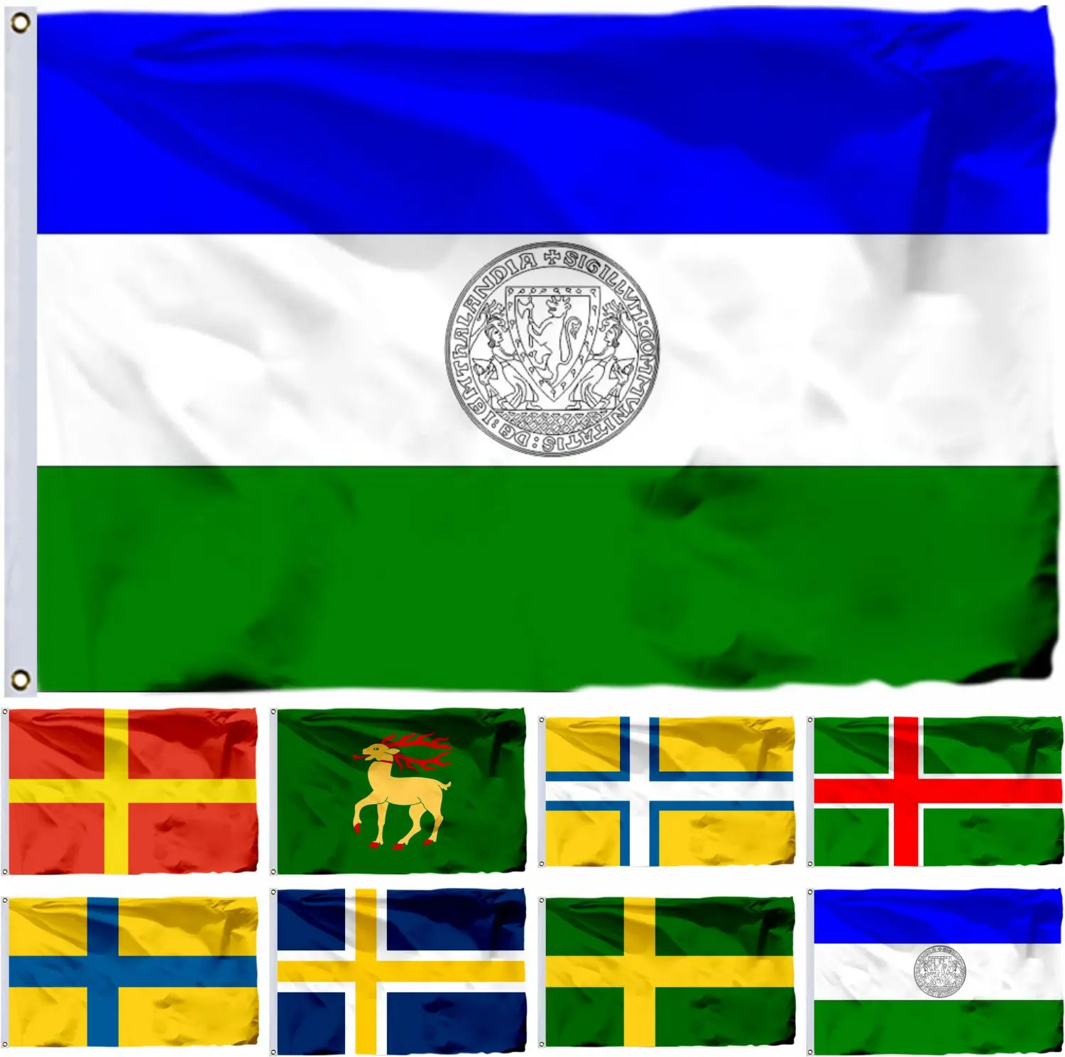 Шведский Unofficial Jamtland Flag Ostergotland 3x5 футов Oland of smaarland 90x150 см Западная фотография