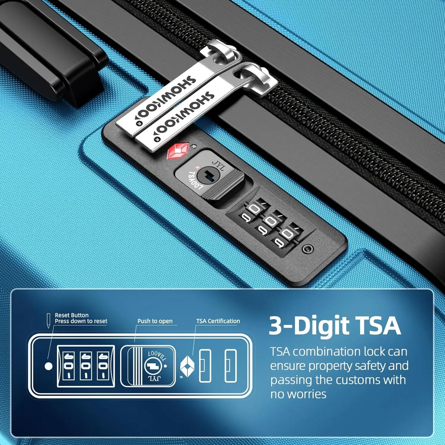 Чемодан расширяющийся из поликарбоната и АБС-пластика комплект чемоданов с